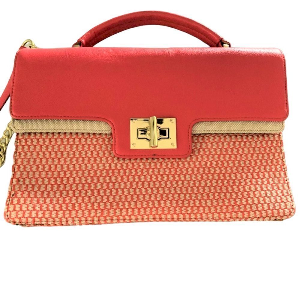 OLIVIA + Joy Crossbody/satchel with gold tone chain strap Coral